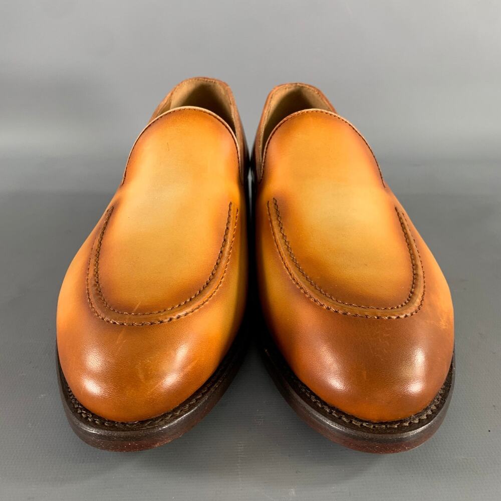 KLEIN EPSTEIN & PARKER Size 9 Brown Tan Distressed Patent Leather Loafers - Picture 4 of 8